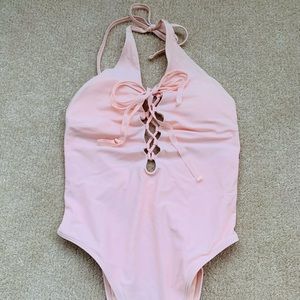 Pastel pink Aerie one-piece bathing suit. Size medium.